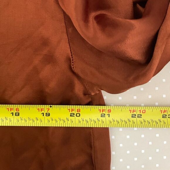 STARK X Deep Copper Satin Blouse Size Small - Picture 5 of 9